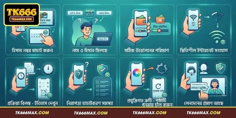 TK666 উত্তোলন – টাকা তোলার সহজ ও সম্পূর্ণ নির্দেশিকা 3 TK666 উত্তোলন সংক্রান্ত জটিলতা ও সমাধান