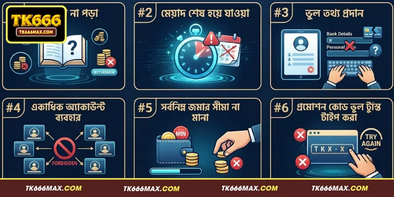 TK666 প্রমোশন গ্রহণ করার সময় সচরাচর যেসব ভুল হয়ে থাকে