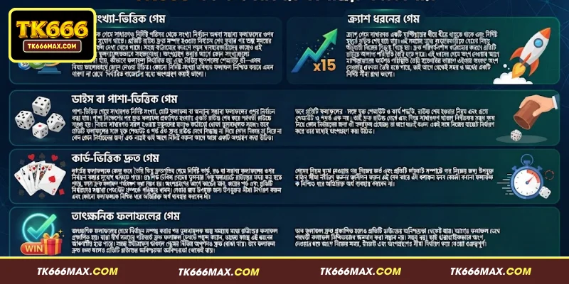 TK666 ফাস্ট গেমস – দ্রুতগতির গেমের বৈচিত্র্য ও সহজ নিয়ম 2 TK666 ফাস্ট গেমসের জনপ্রিয় ক্যাটাগরি
